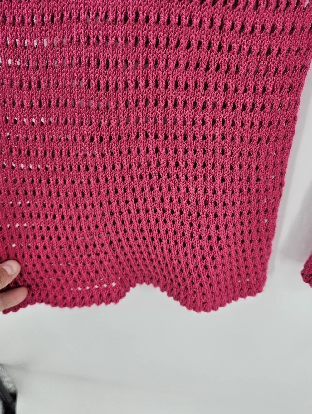 Saudade De Voce Wide Leg Knit Pant Hot Pink Women's Size M Summer Beach Vacation - Picture 4 of 12